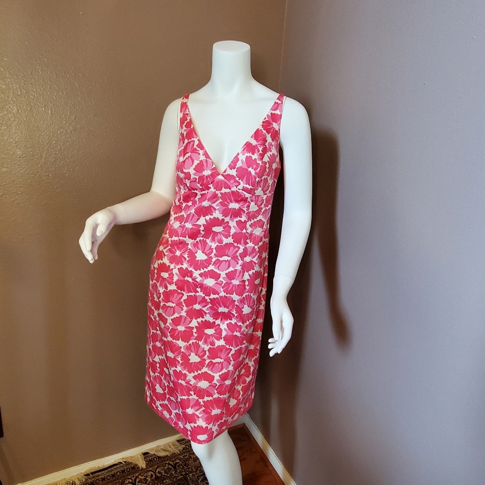 MILLY NY pink & white floral sheath dress size 4